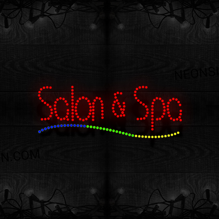 Image of Salon And Spa With Wavy Underline LED Bulb