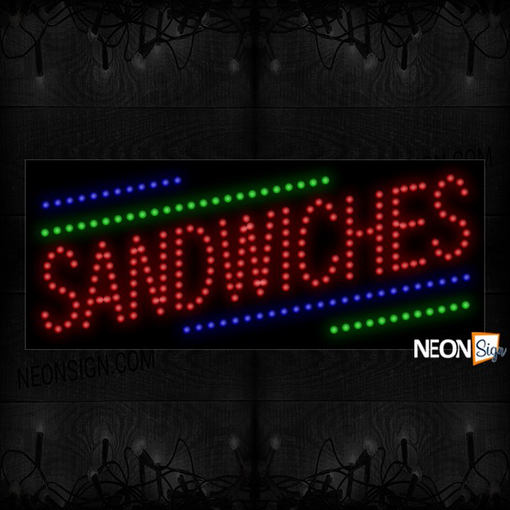 Image of Sandwiches With Green And Blue Lines LED Bulb