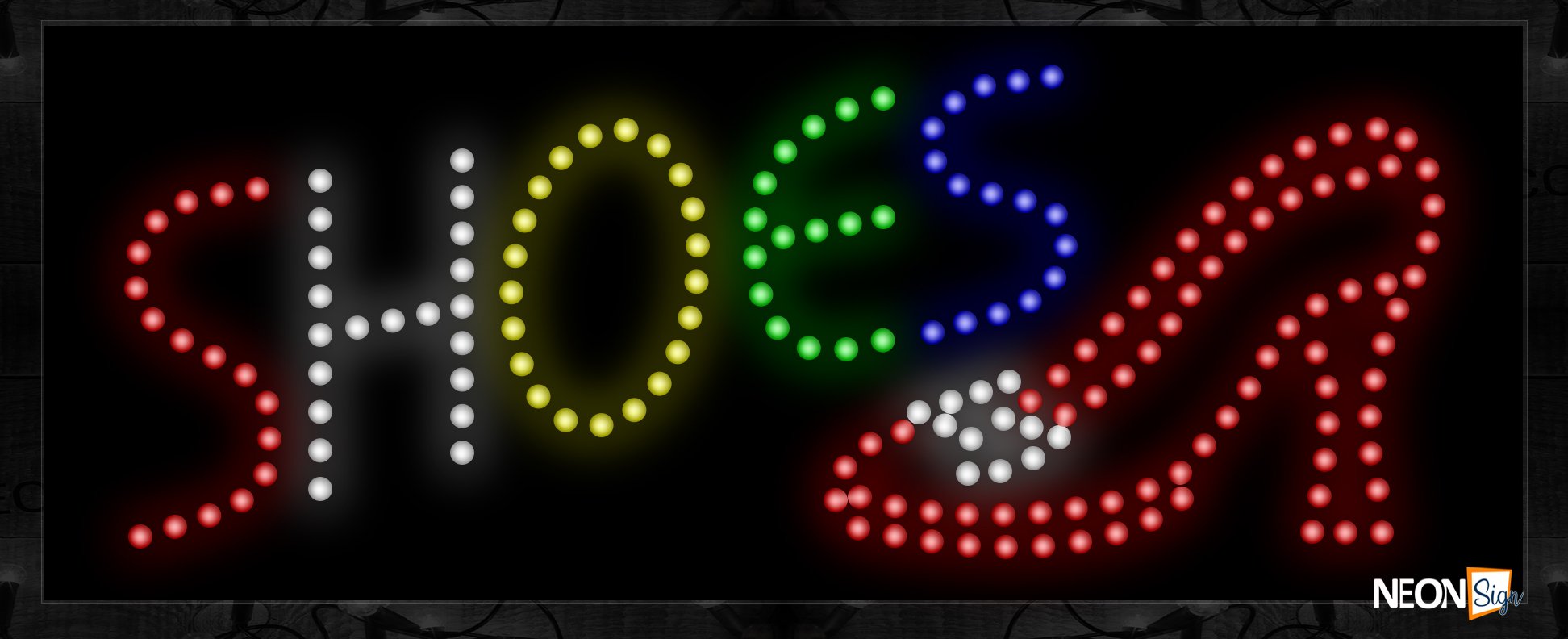 Image of Shoe With Shoe Image Colorful Border LED Bulb