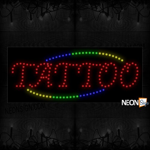 Image of Tattoo With Multi-Colored Curve Lines LED Bulb