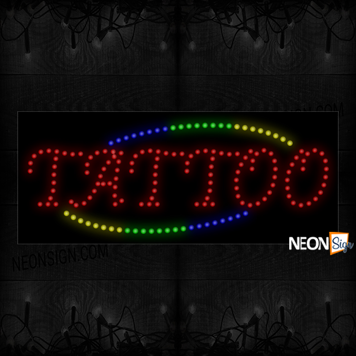 Image of Tattoo With Multi-Colored Curve Lines LED Bulb