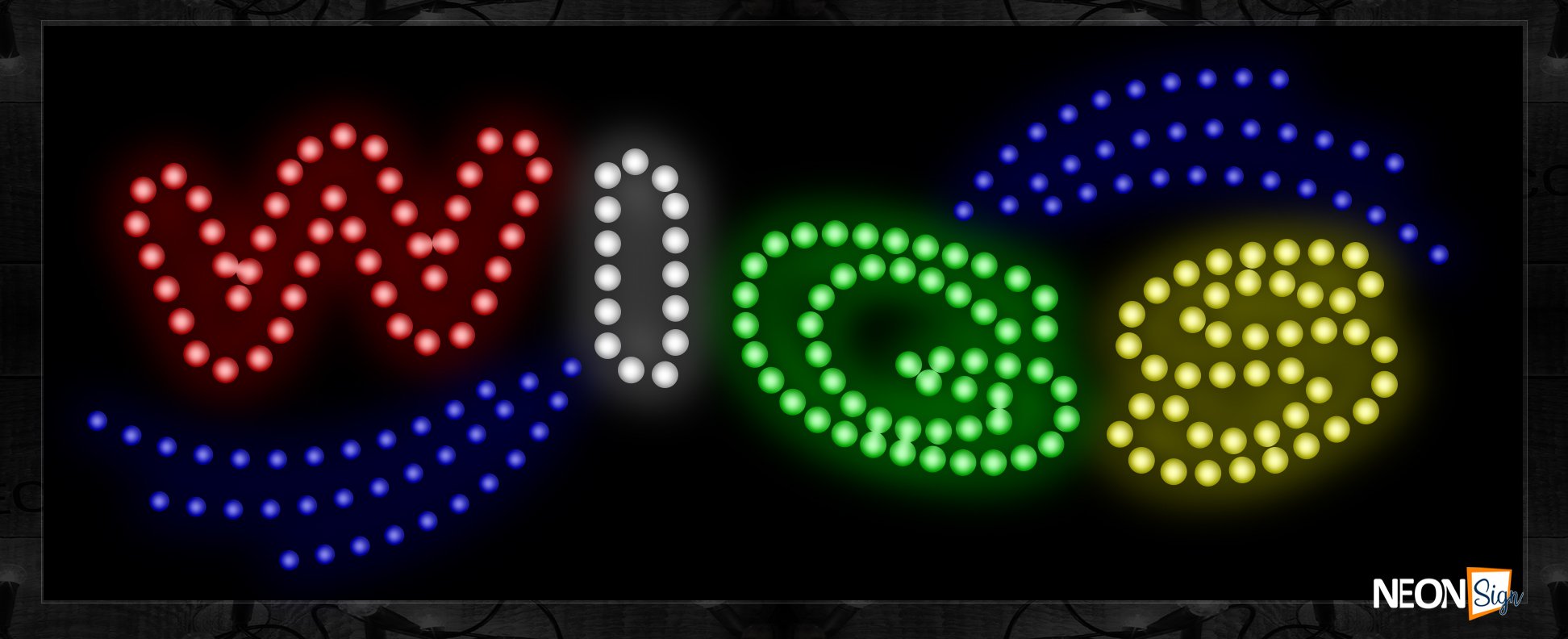 Image of Colorful Double Stroke Wigs With Blue Lines LED Bulb