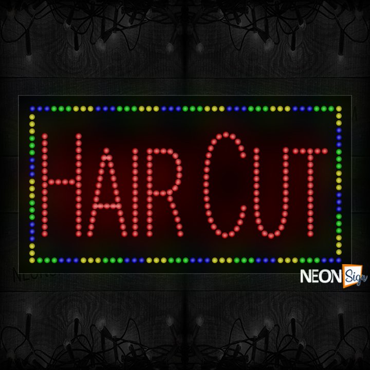 Image of Haircut With Colorful Border LED Bulb
