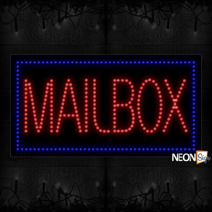 Image of Mailbox With Blue Border LED Bulb