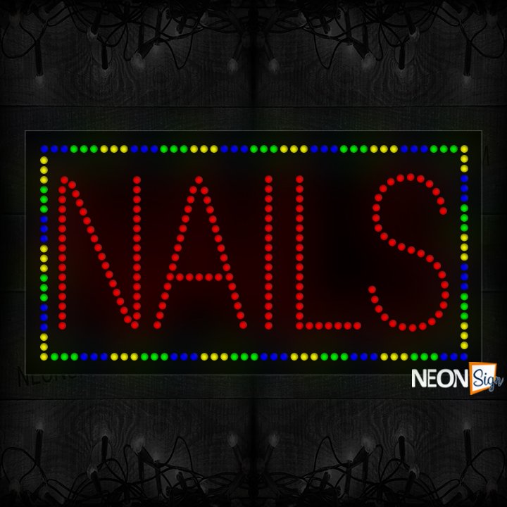 Image of Nails With Colorful Border LED Bulb