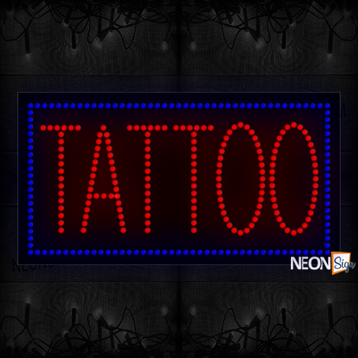 Image of Tattoo With Blue Border LED Bulb