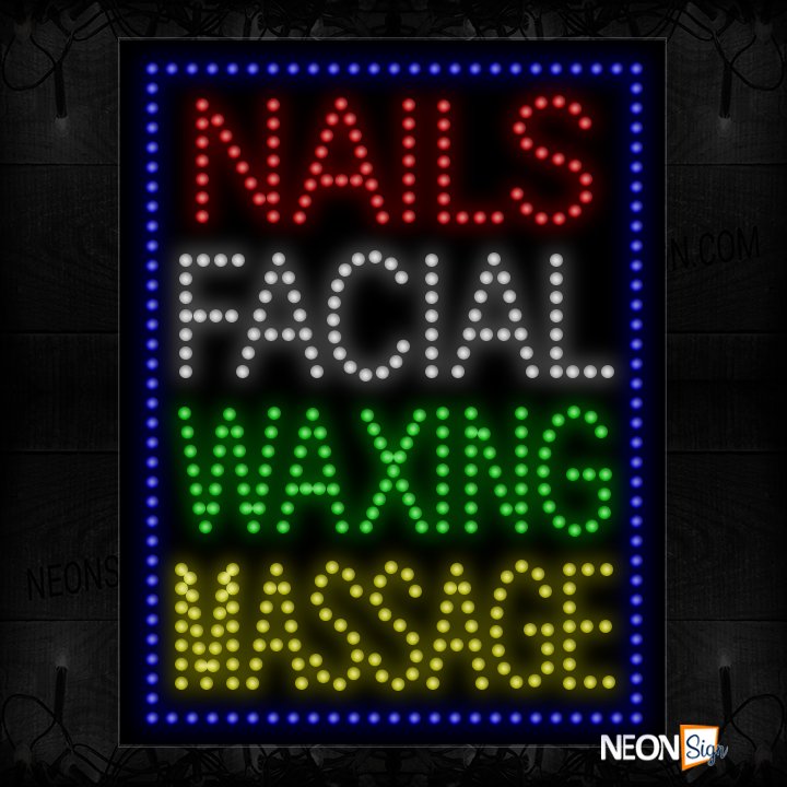 Image of Nails Facial Waxing Massage With Blue Border LED Bulb