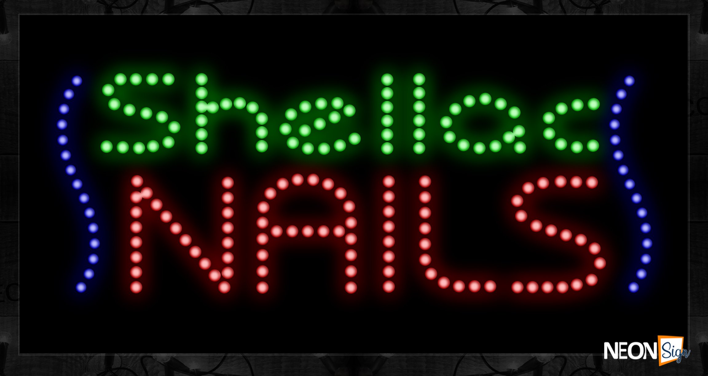 Image of Shellac Nails With Blue Lines LED Bulb