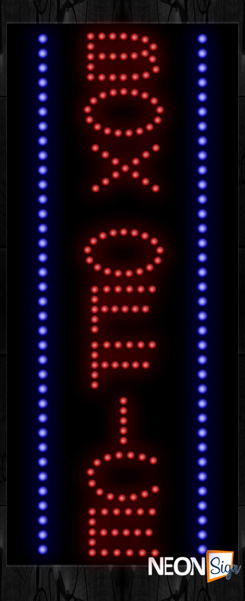 Image of Box Office With Blue Vertical Border LED Bulb