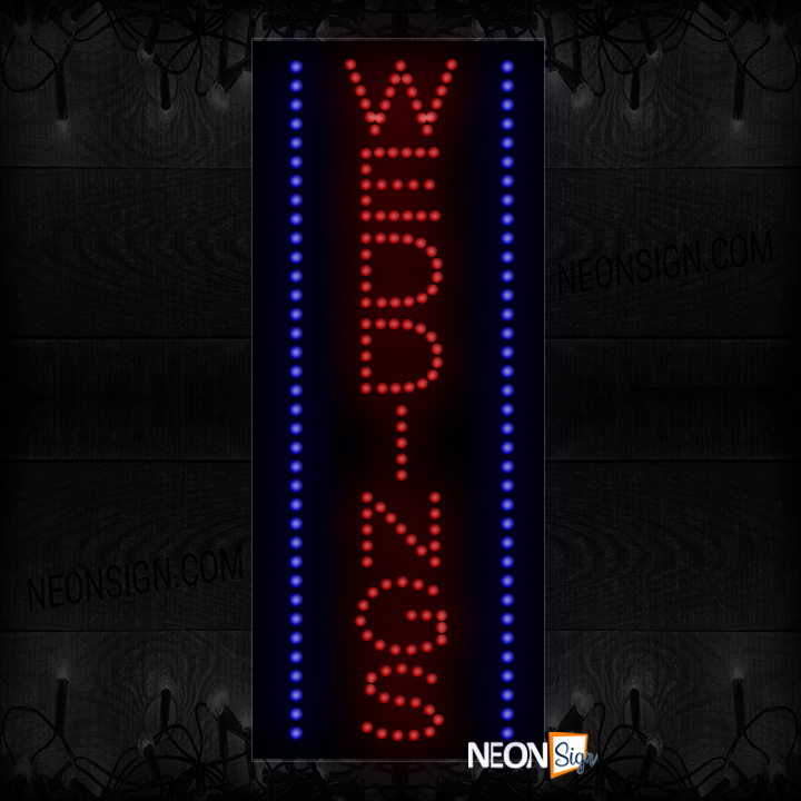 Image of Weddings With Blue Border (Vertical) LED Bulb