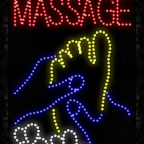 Image of Foot Massage With Foot &Hand &Flower Image Vertical Border LED Bulb