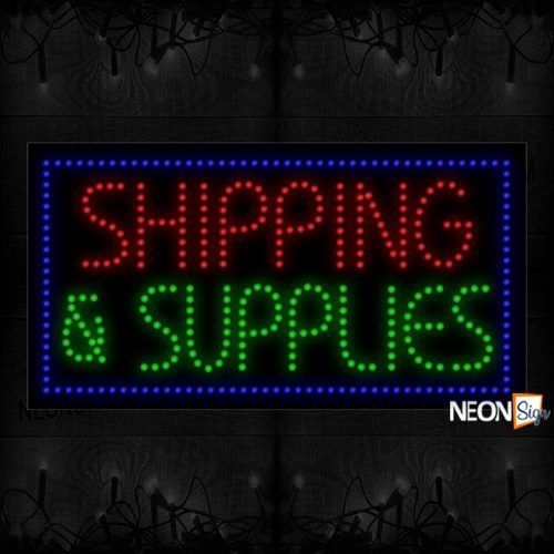 Image of Shipping And Supplies With Blue Border LED Bulb