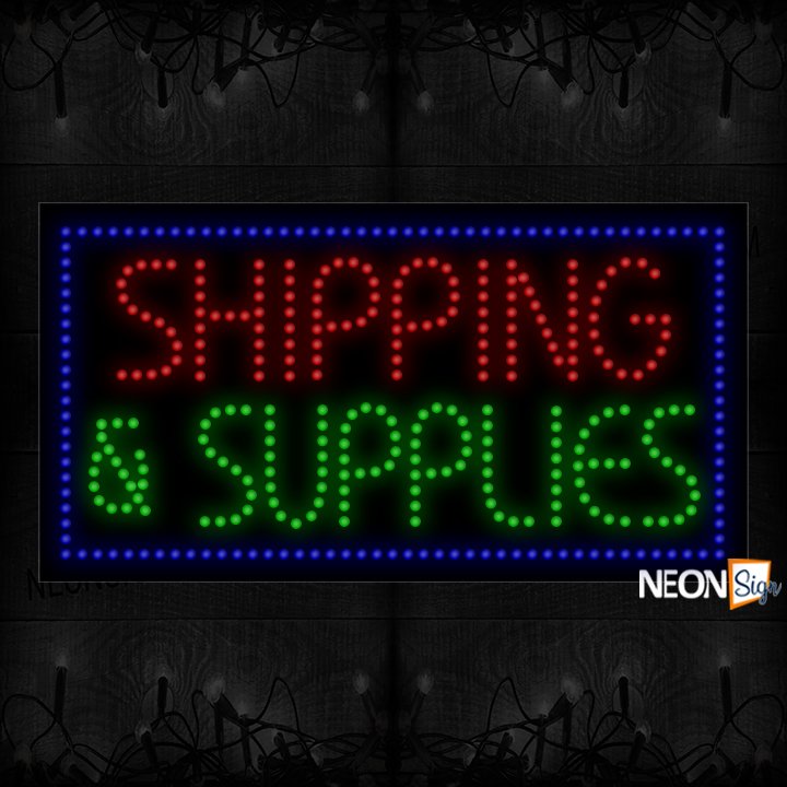 Image of Shipping And Supplies With Blue Border LED Bulb