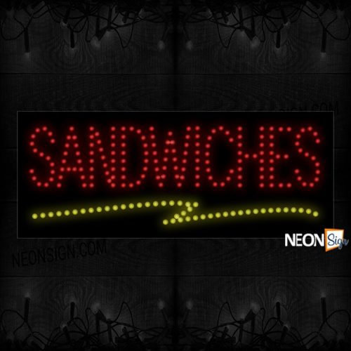 Image of Sandwiches With Yellow Curved Underline LED Bulb