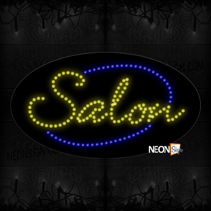 Image of Salon With Blue Border LED Bulb