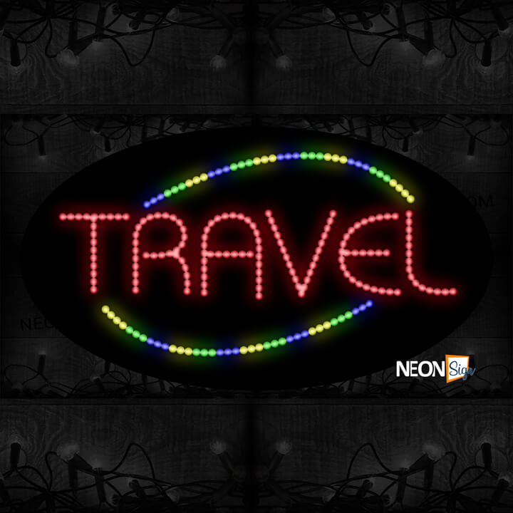Image of Travel With Colorful Arc Border LED Bulb