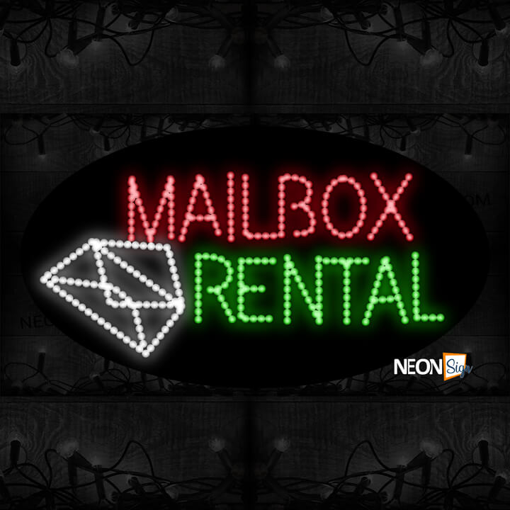 Image of Mailbox Rental With Mail Wave Image Arc Border LED Bulb
