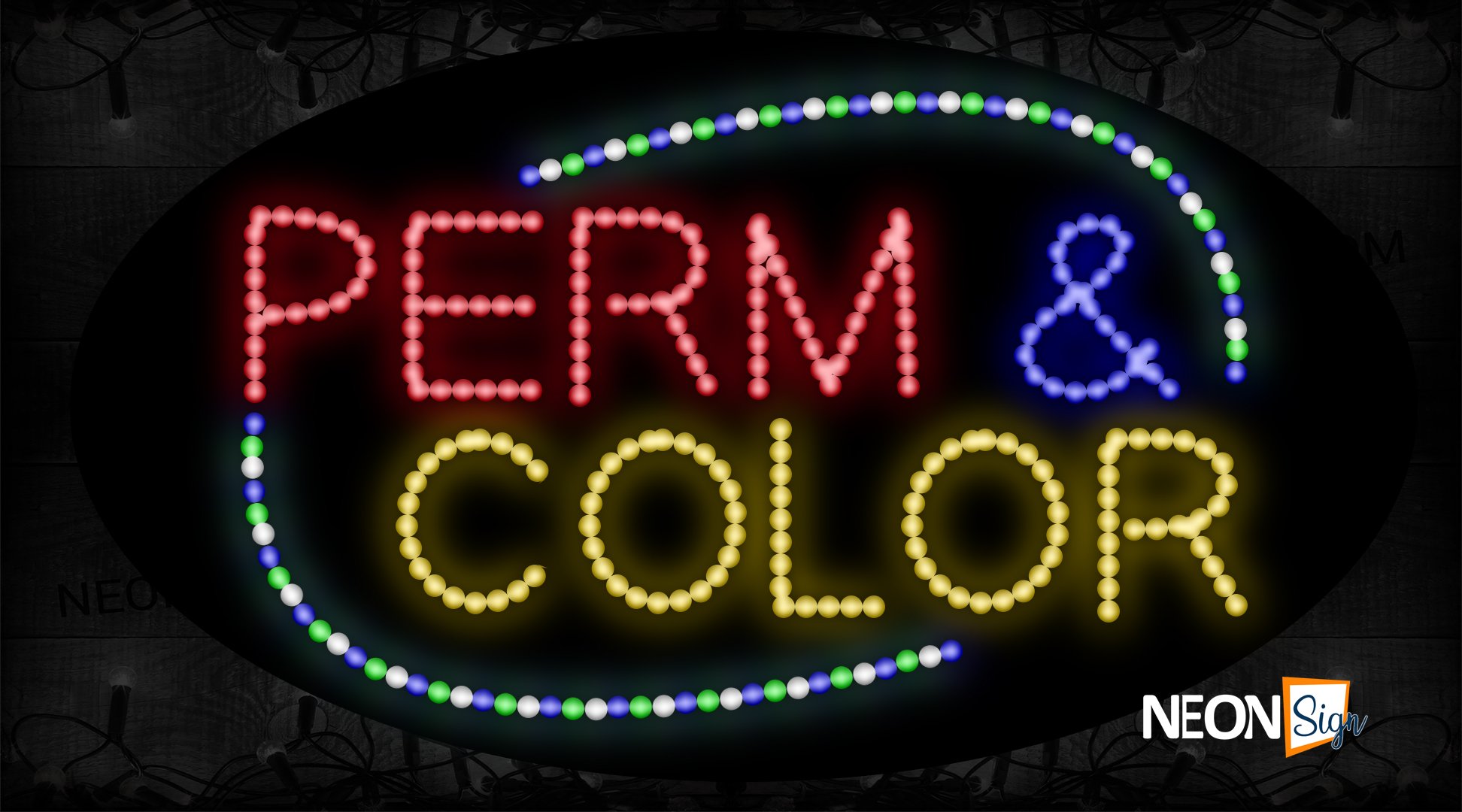 Image of Perm & Color With Colorful Arc Border LED Bulb