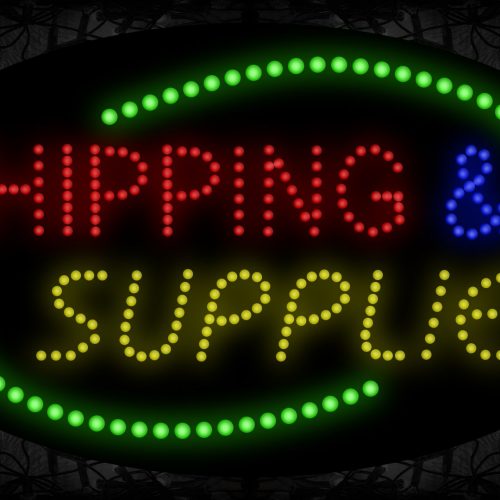 Image of Shipping & Supplies With Green Arc Border LED Bulb