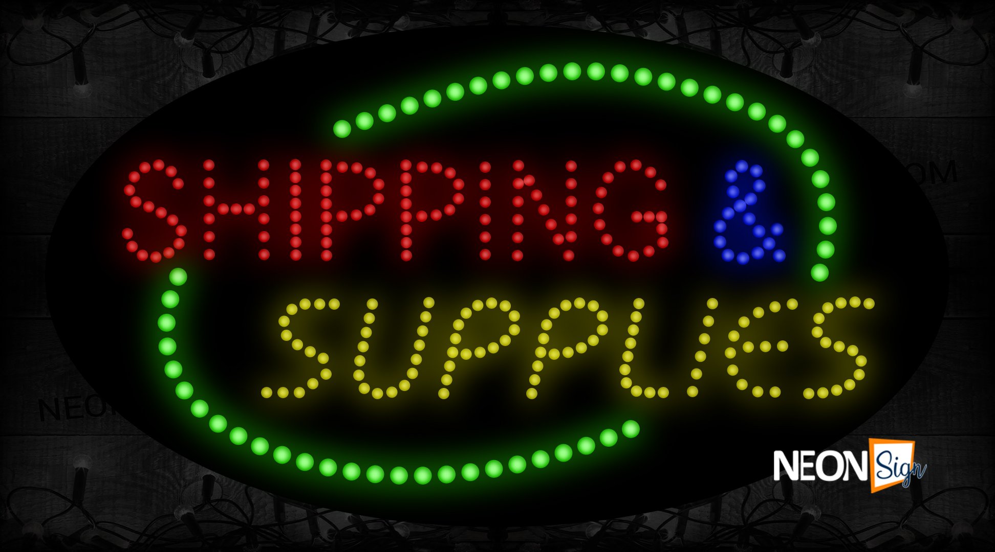 Image of Shipping & Supplies With Green Arc Border LED Bulb