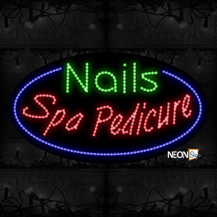 Image of Nails Spa Pedicure With Oval Blue Border LED Bulb