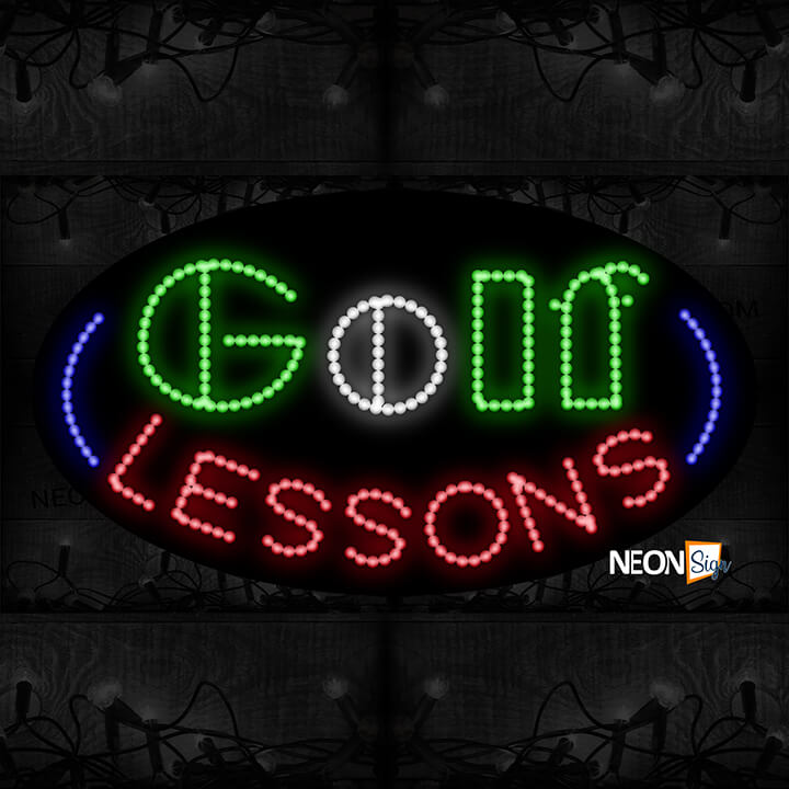 Image of Golf Lessons With Blue Arc Border LED Bulb