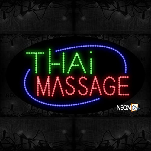 Image of Thai Massage With Blue Arc Border LED Bulb