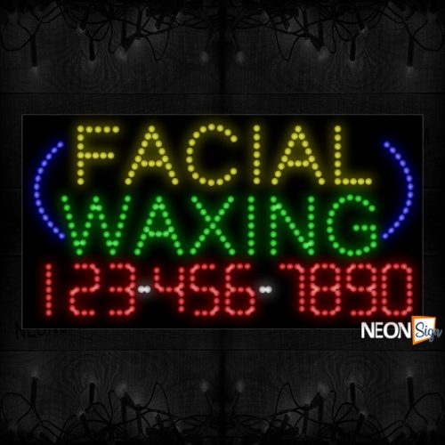 Image of Facial Waxing And Phone Number With Blue Arc LED Bulb