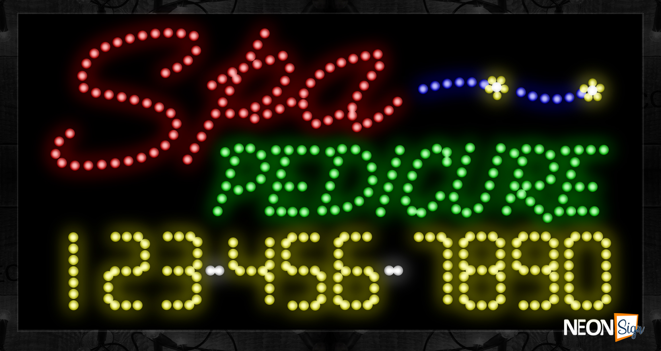 Image of Spa Pedicure And Phone Number With Blue Line LED Bulb