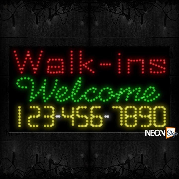 Image of Walk-Ins Welcome And Phone Number LED Bulb