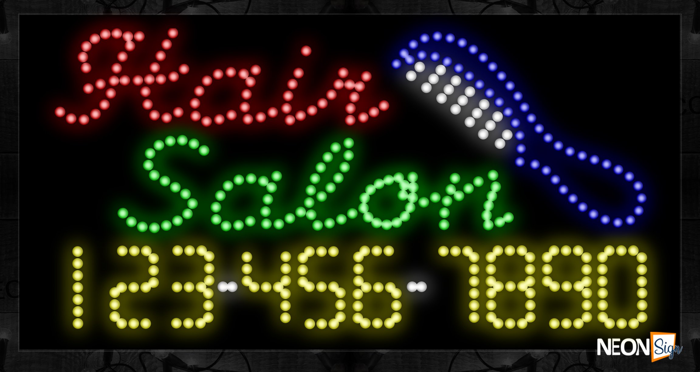 Image of Hair Salon With Hotline LED Bulb