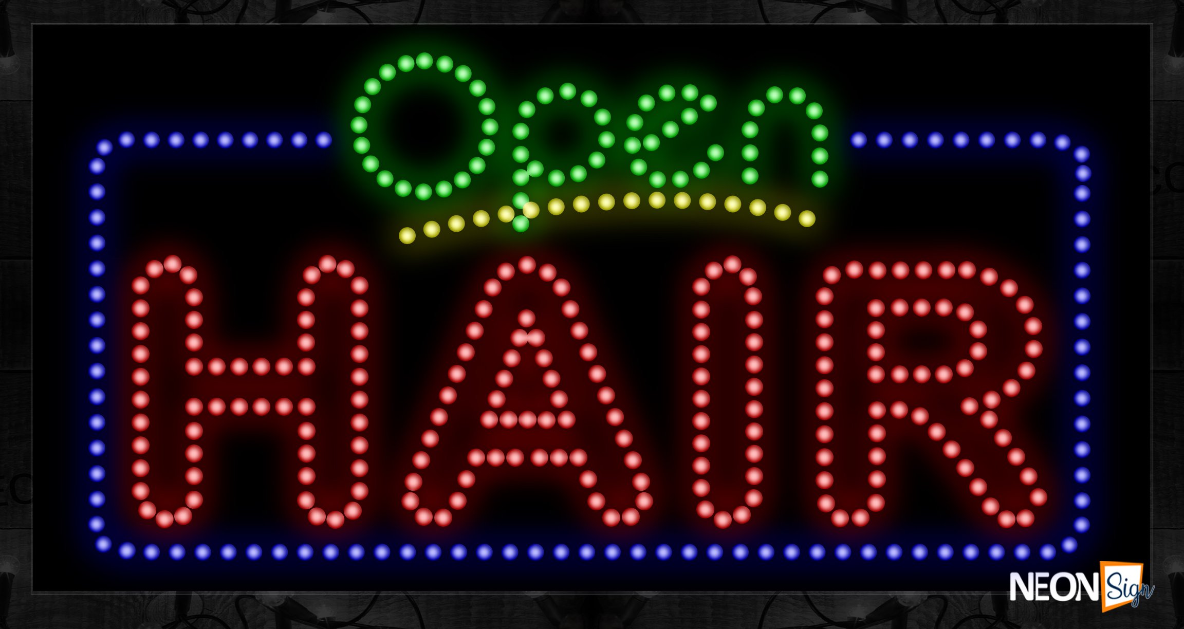 Image of Open Hair With Blue Border LED Bulb