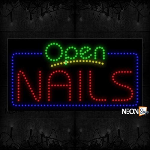 Image of Open Nails With Blue Border LED Bulb