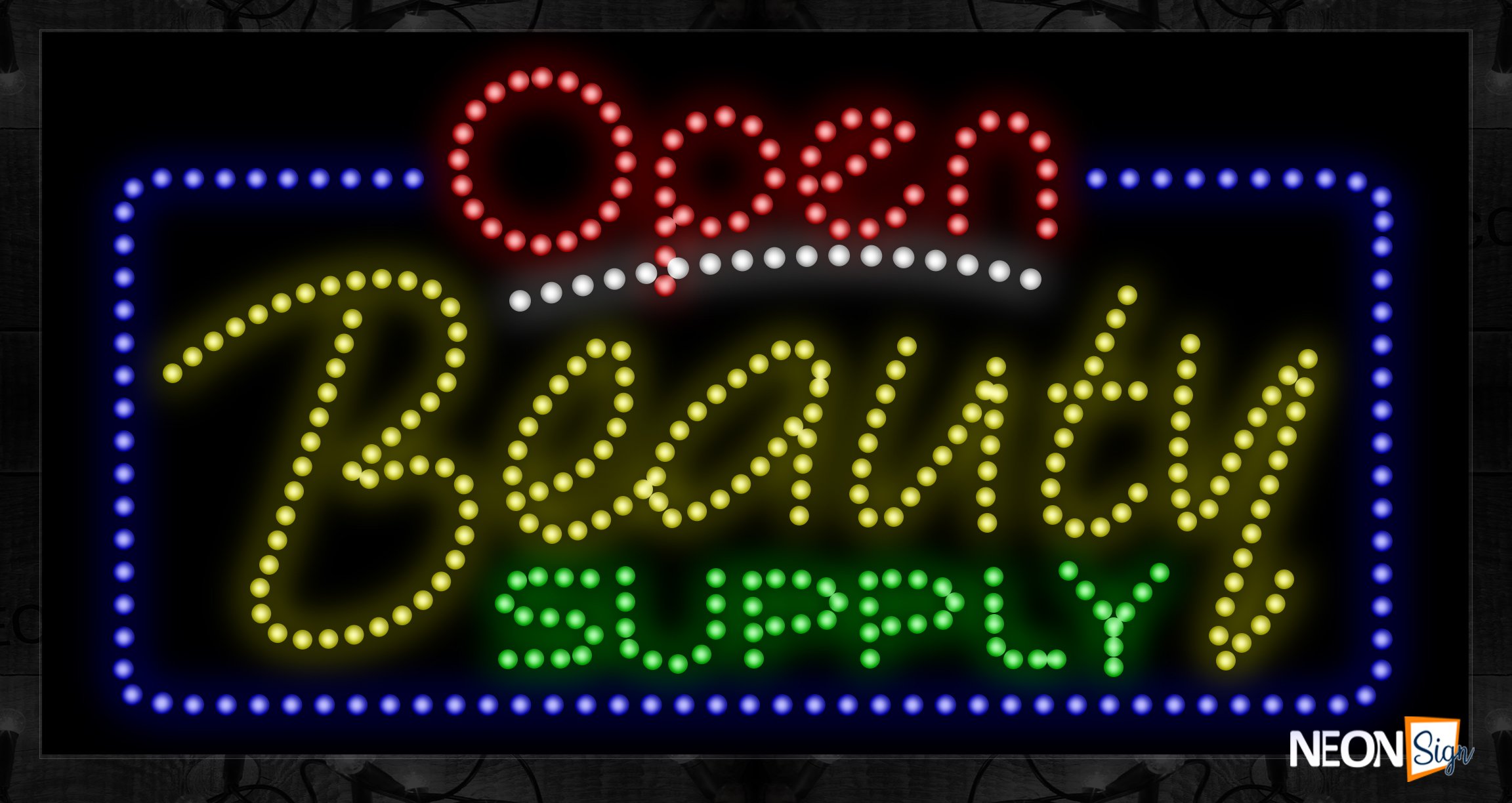 Image of Open Beauty Supply With Cursive Text LED Bulb