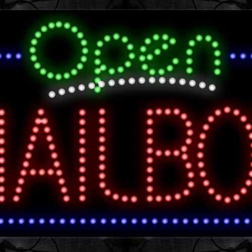 Image of Open Mailbox With Blue Border And White Line LED Bulb
