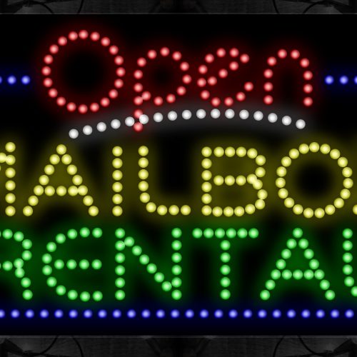 Image of Open Mailbox Rental With Blue Border LED Bulb