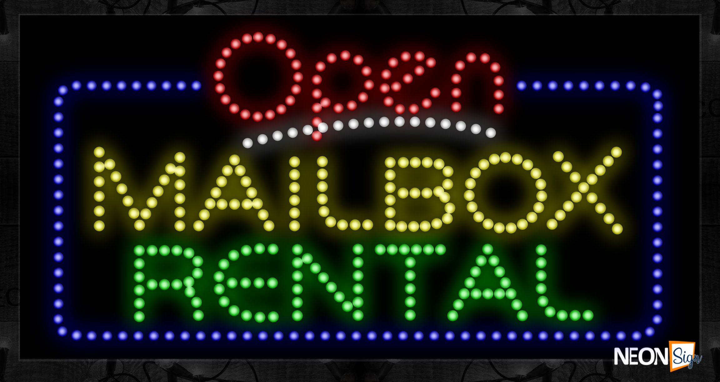 Image of Open Mailbox Rental With Blue Border LED Bulb