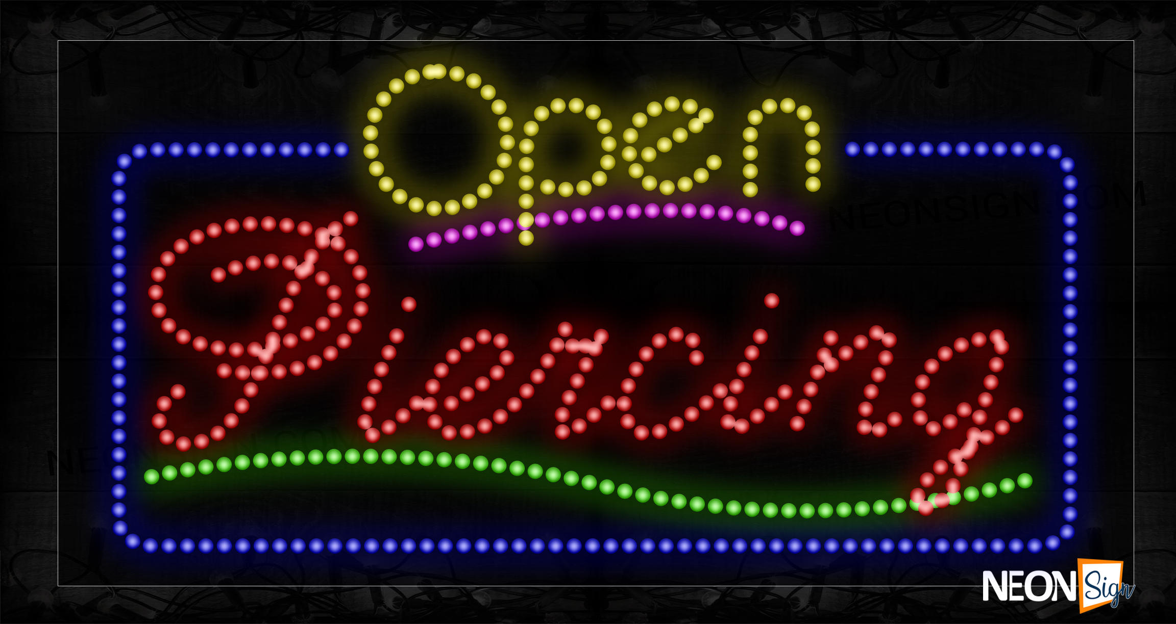 Image of Open Piercing With Blue Wave Border LED Bulb
