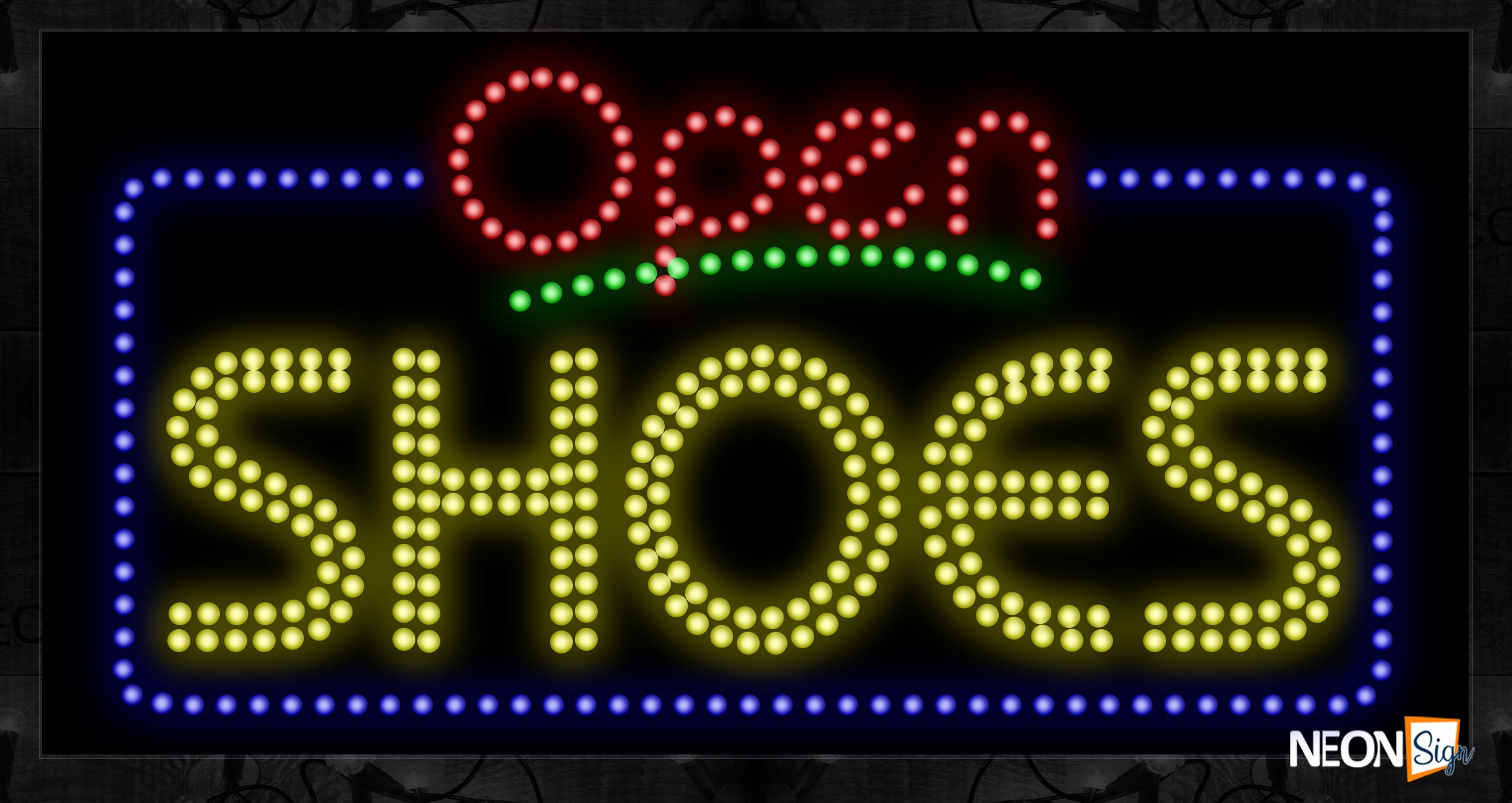 Image of Open Shoe With Blue Border LED Bulb