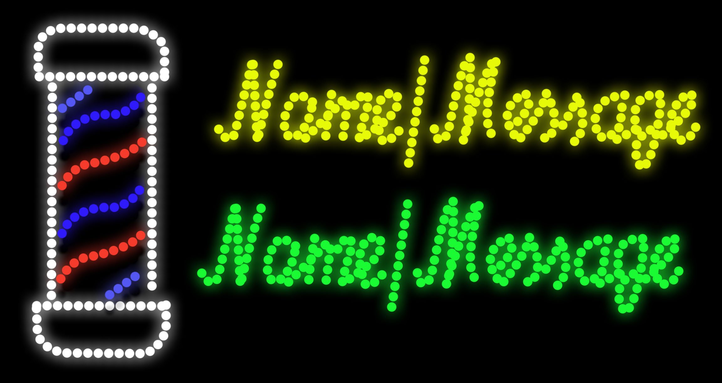 Image of Name/Message With Barber Logo LED Bulb